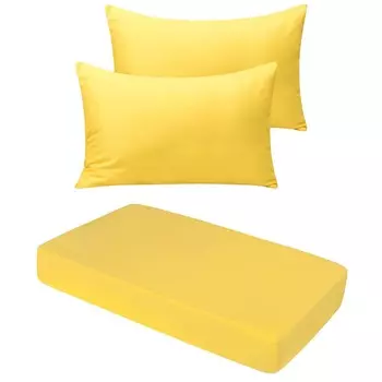 NTBAY Простыня для кроватки из микрофибры (28x52 дюйма) и наволочка для малышей с застежкой-конвертом (14x20 дюймов), желтый, Yellow