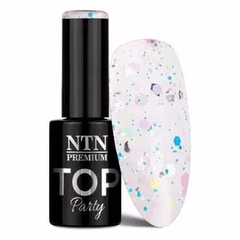 NTN Premium TOP No Wipe для гибридного лака TOP 2in1 PARTY с частицами