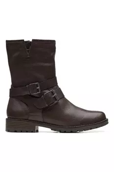 Ну сапоги из замши и кожи Clarks, коричневый