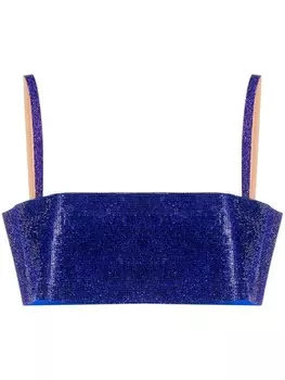 Nu укороченный топ со стразами, синий