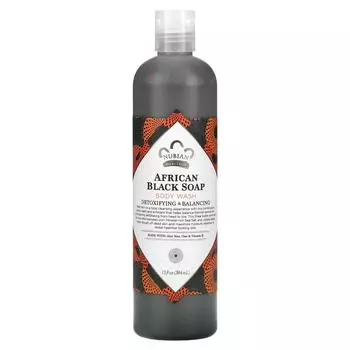 Nubian Heritage Африканских черное мыло средство для мытья тела детоксификация и балансировка 13 жидких унций (384 мл)