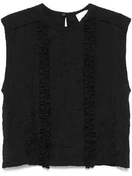 Nude топ с жатым эффектом, черный