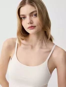 Нюдовый эффект под жилеткой из микрофибры Ovs, цвет white