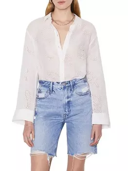 Nуника Хлопковая Frame с вышивкой, белый