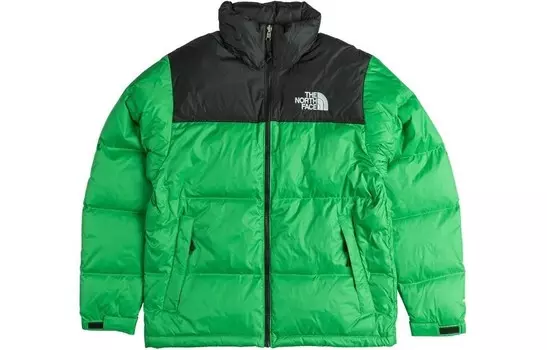 Nuptse Пуховики и пальто мужские зеленые The North Face, зеленый