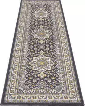 НУРИСТАН дорожка "Parun Tbriz", прямоугольная, короткий ворс, восточный, ковер, винтаж, столовая, гостиная, прихожая NOURISTAN 80х250 см, темно-серый