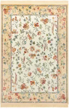 НУРИСТАН ковер "Orient Flowers", прямоугольный, восточный с бахромой, ориент, гостиная, спальня, столовая NOURISTAN 195х300 см, бежевый/кремовый