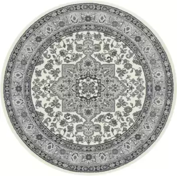 НУРИСТАН ковер "Parun Tbriz", круглый, короткий ворс, восточный, ковер, винтаж, столовая, гостиная, прихожая NOURISTAN 160 см, кремовый/серый