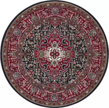НУРИСТАН ковер "Сказар Исфахан", круглый, короткий ворс, восточный, ковер, винтаж, столовая, гостиная, прихожая NOURISTAN 160 см, цвет navy