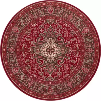 НУРИСТАН ковер "Сказар Исфахан", круглый, короткий ворс, восточный, ковер, винтаж, столовая, гостиная, прихожая NOURISTAN 160 см, красный