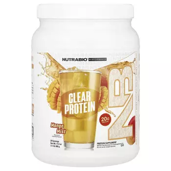 NutraBio, Прозрачный изолят сывороточного протеина, манговый спрей, 489 г (1,1 фунта)