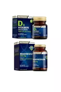 Nutraxin цитрат магния | Добавка магния 60 таблеток + витамин D3 120 таблеток