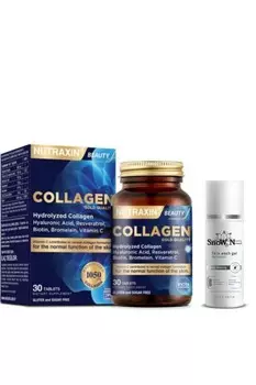 Nutraxin Collagen Hydrolyzed Collagen 30 таблеток + очищающий гель для лица 100 мл подарок