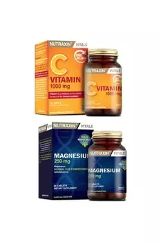 Nutraxin Добавка магния 250 мг 60 таблеток + витамин С 1000 мг 30 таблеток