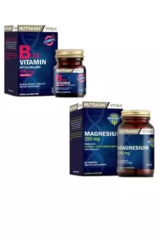Nutraxin Добавка витамина B12 1000 мкг 60 сублингвальных таблеток Добавка магния 250 мг 60 таблеток