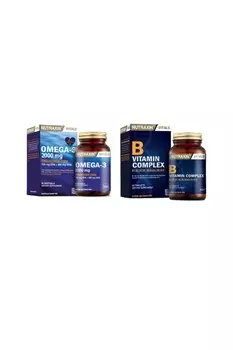 Nutraxin Омега-3 рыбий жир 2000 мг 60 капсул+B1, B2, B3, B5, B6, B12 и витамин B, содержащий биотин 60 таблеток