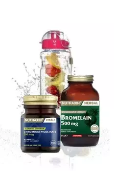 Nutraxin Пиколинат хрома 90 таб.+ Бромелайн 60 таб.+ Detox Flask Form Set nutraset