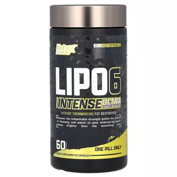 Nutrex Research, LIPO-6 Black Intense, ультраконцентрат, 60 черных капсул