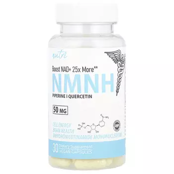 Nutri, NMNH, 50 мг, 30 веганских капсул