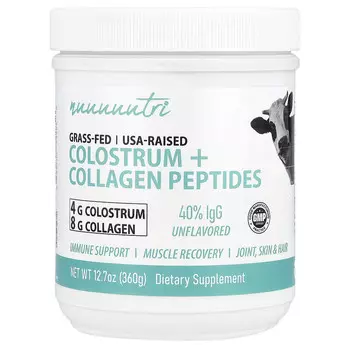 Nutri, Nutri, молозиво и пептиды коллагена, без добавок, 360 г (12,7 унции)