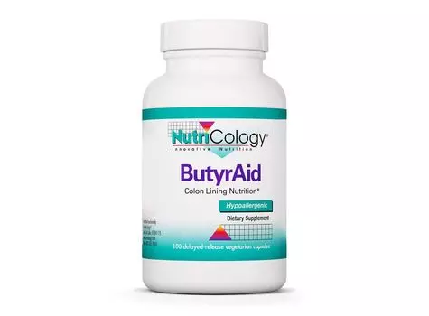 Nutricology, ButyrAid, 100 вегетарианских капсул с отсроченным высвобождением
