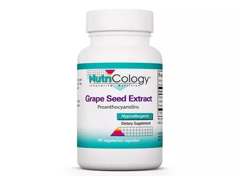 Nutricology, Экстракт виноградных косточек, 90 вегетарианских капсул