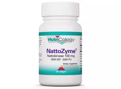 Nutricology, NattoZyme Наттокиназа 100 мг NSK-SD, 60 мягких таблеток