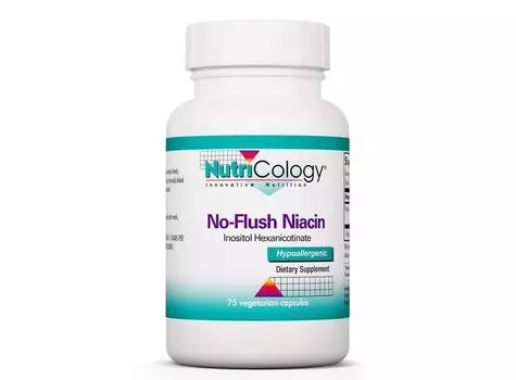 Nutricology, Ниацин, не требующий смывания, 75 вегетарианских капсул