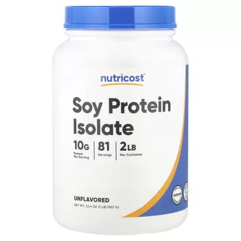 Nutricost, изолят соевого протеина, без добавок, 907 г (2 фунта)