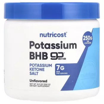 Nutricost, Калий BHB, goBHB, без добавок, 250 г (8,9 унции)