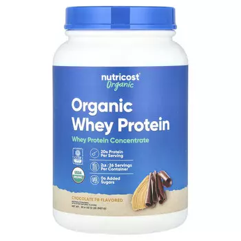 Nutricost, Органический сывороточный протеин, шоколадный PB, 907 г (2 фунта)