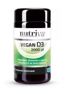 Nutriva Vegan D3 2000 МЕ, 60 жевательных таблеток, добавка витамина D3