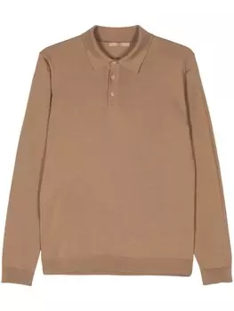 Nuur рубашка-поло из тонкой мериносовой шерсти, коричневый