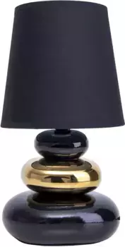 Nve настольная лампа "Stoney", 1 лампочка, лампочка E14 | без лампы, с керамическим цоколем и текстильным плафоном, 1xE14/макс.40 Вт 16 см, Высота: 31 см, черный