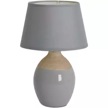 Nve настольная лампа «Тали», 1 лампочка, лампочка E14 | без лампочки, из керамики с текстильным абажуром, 20 см, тумблер на питающей линии, белый