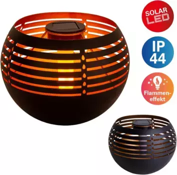 Nve Светодиодная настольная лампа для наружного освещения "настольная лампа на солнечных батареях" 21 см, Высота: 16 см, черный