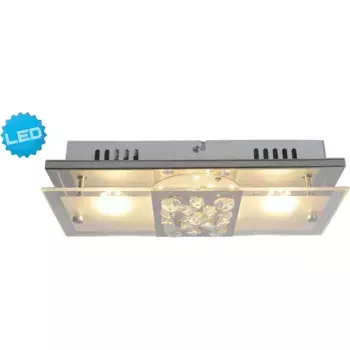 Nve Светодиодный потолочный светильник «Chur», 1 лампочка, частично сатиновый хром с кристаллами, включая светодиоды общей мощностью 11 Вт, цвет silberfarben