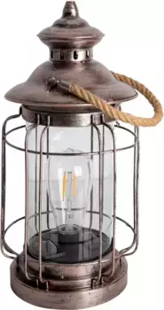 Nve Светодиодный солнечный фонарь "Фонарь", 1 лампочка, Светодиодный солнечный фонарь, медь, теплый белый Высота: 35 см, медный