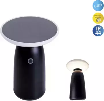 Nve Светодиодный солнечный светильник "Ada" 16,00 см, Высота: 22,50 см., черный