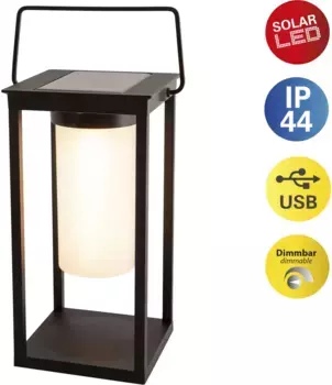 Nve Светодиодный солнечный светильник "Camping" Высота: 28,00 см., черный