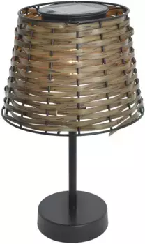 Nve уличная настольная лампа "Настольная лампа на солнечной батарее ротангового цвета "RADA"", включая сумеречный датчик Высота: 31,00 см., черно-коричневый