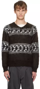 NVRFRGT Коричневый свитер с v-образным вырезом