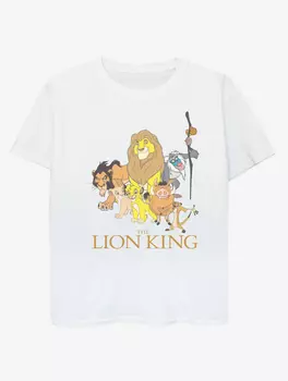 NW2 Детская белая футболка с принтом The Lion King Group George., белый