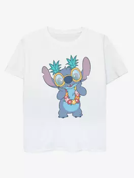 NW2 Lilo & Stitch Tropical Fun Kids Белая футболка George., белый