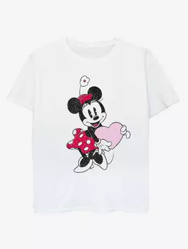 NW2 Minnie Mouse Love Heart Kids Белая футболка с принтом George., белый