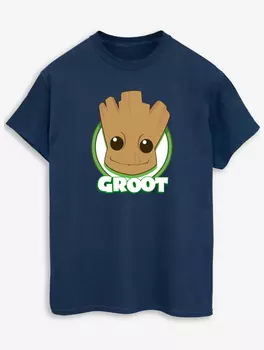 NW2 Стражи Галактики Groot Badge Взрослая темно-синяя футболка George., нави