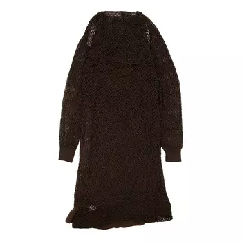 NWT BOTTEGA VENETA Шоколадно-коричневый комплект трикотажного платья из бисера, коричневый