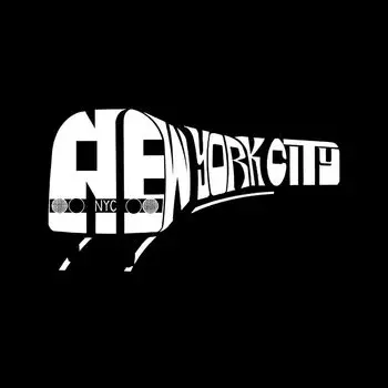 NYC Subway — мужская футболка с рисунком Word Art LA Pop Art, серый