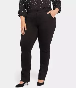 NYDJ Классические брюки больших размеров, узкие прямые брюки с понте, черный