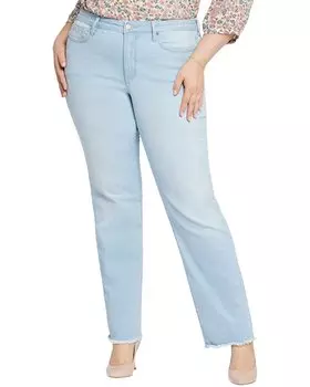 NYDJ Plus Свободные джинсы Brightside Straight Leg, синий